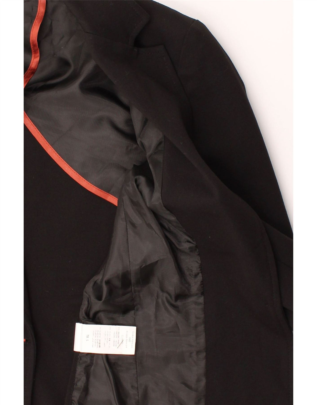 VINTAGE Womens Crop 1 Button Blazer Jacket UK 14 Large Black Cotton Vintage Vintage and Second-Hand Vintage from Messina Hembry 