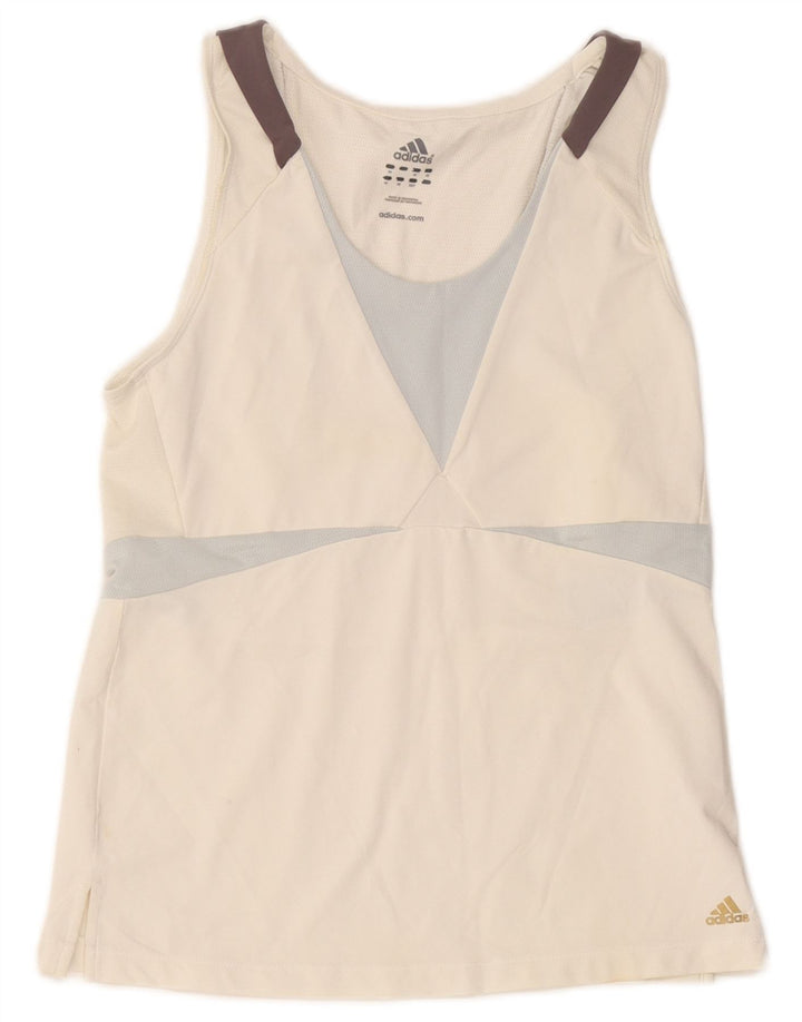 Adidas Climacool Vest Top pentru femei UK 16 Large White Colorblock
