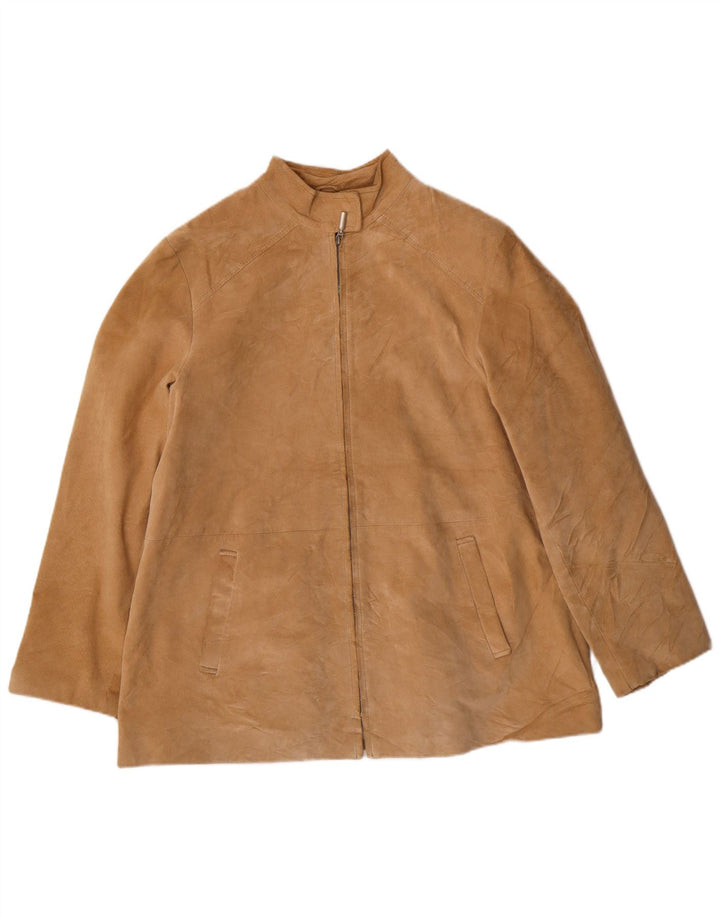 MARINA RINALDI Jacheta de piele intoarsa pentru femei Marimea 23 Medium Bej Piele Clasica