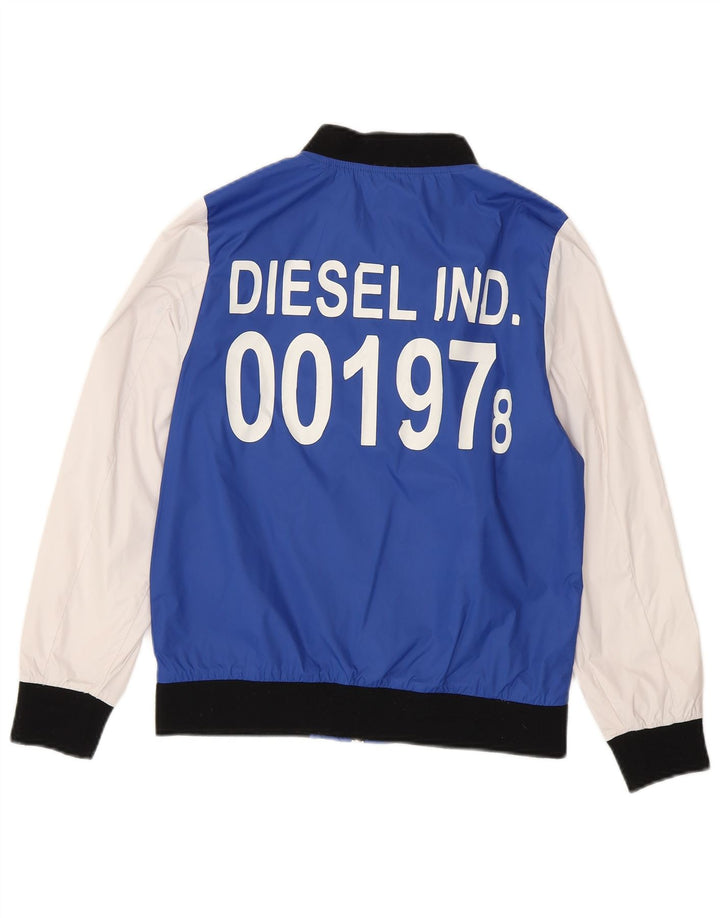 Jachetă bomber cu grafică pentru băieți Diesel 11-12 ani, albastru, nailon color bloc