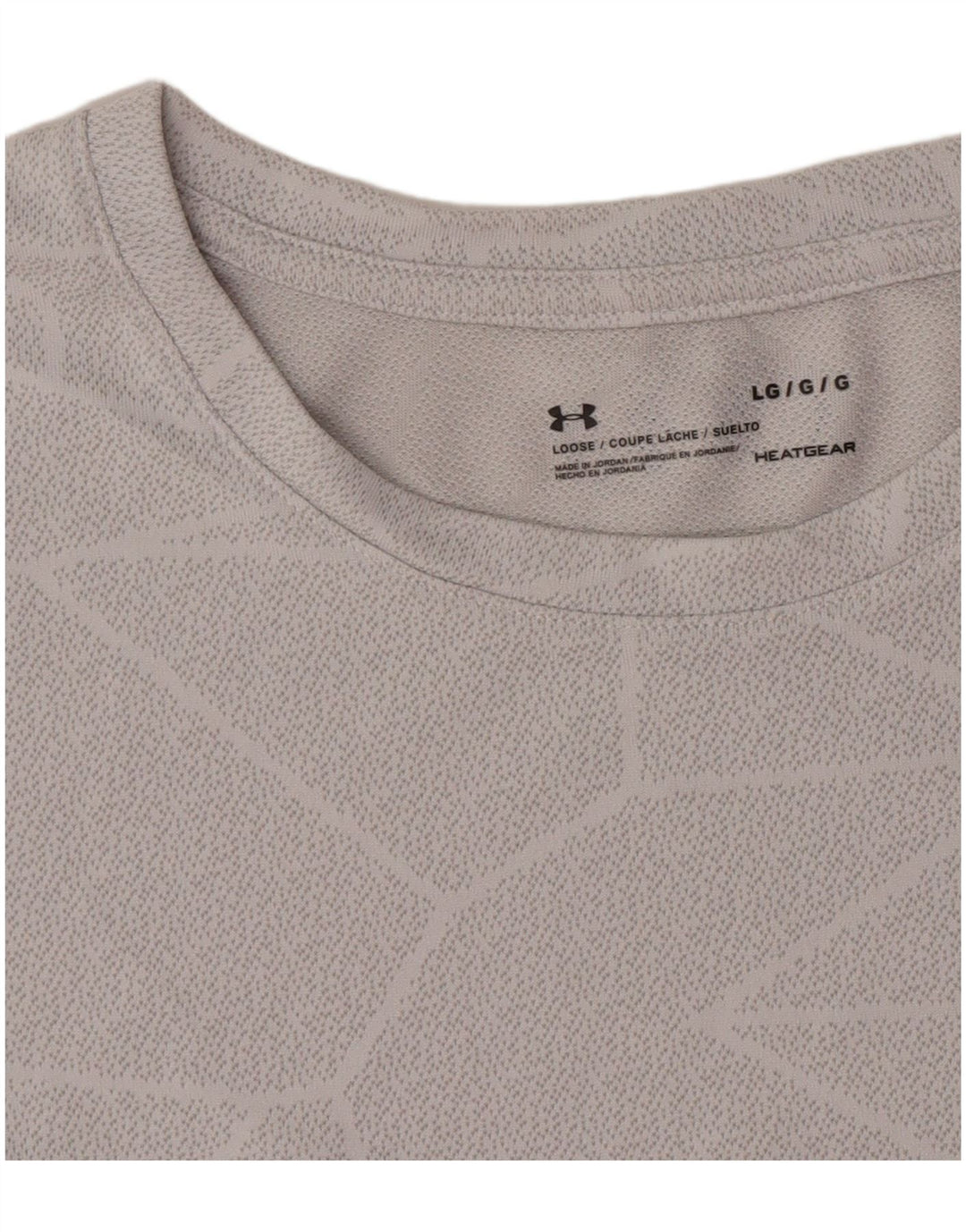 Tricou Under Armour pentru bărbați Heat Gear Top mare, gri, poliester geometric