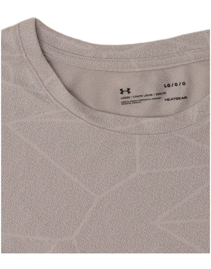 Tricou Under Armour pentru bărbați Heat Gear Top mare, gri, poliester geometric