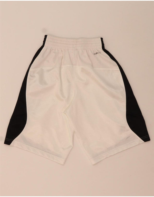 Pantaloni scurți sport Climacool Adidas pentru femei UK 4 XS, alb, poliester color bloc