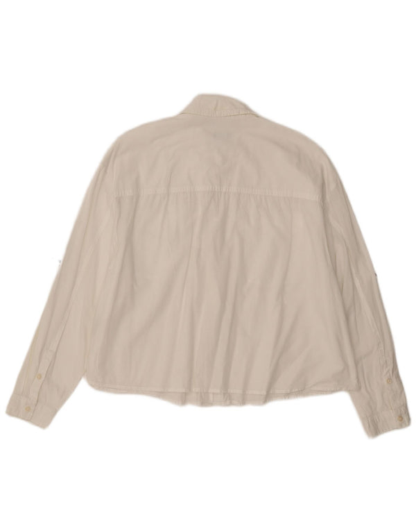 Cămașă oversize pentru femei BENETTON UK 16, mare, alb, bumbac