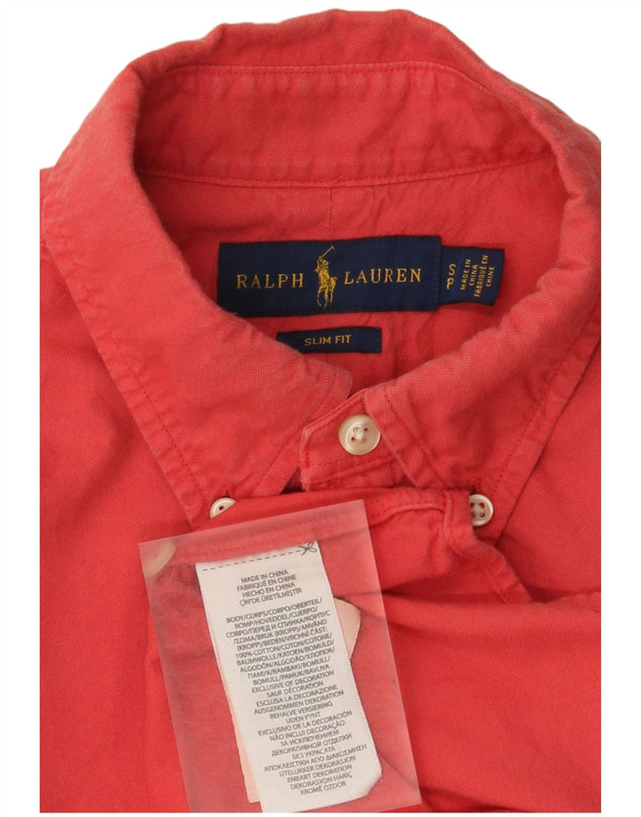 Cămașă Slim Fit Ralph Lauren pentru bărbați, bumbac roșu mic