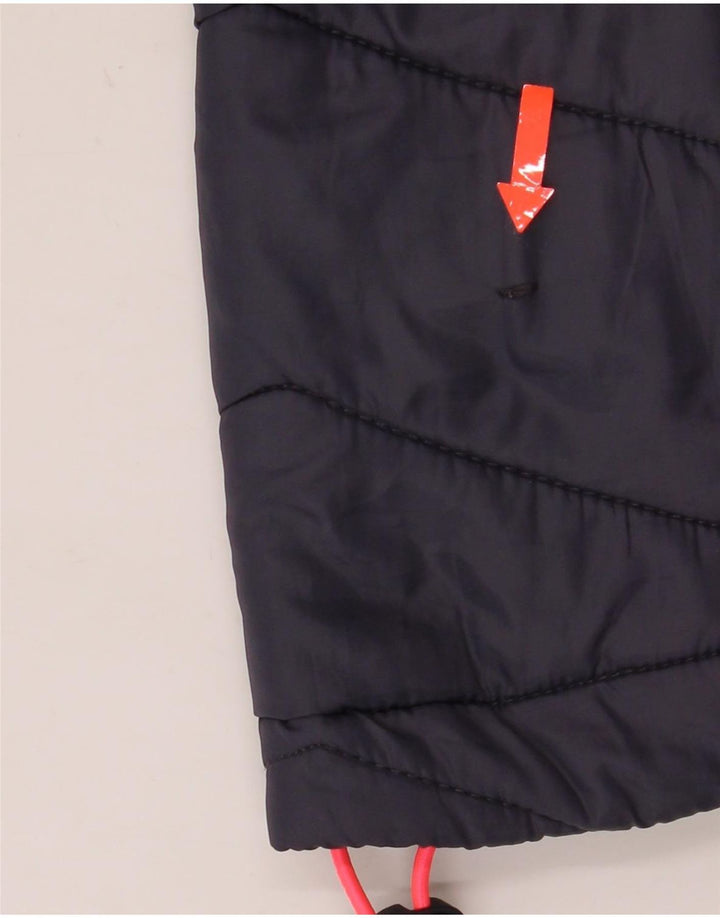 Jachetă căptușită cu glugă Superdry pentru femei UK 12 Medium Bleumarin Flecked