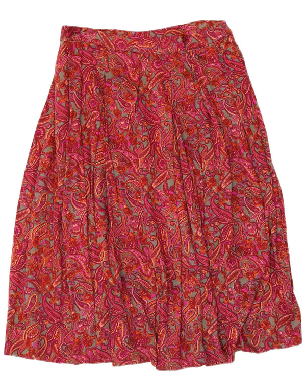 Fusta evazată Vintage pentru femei W30 Medium Red Paisley