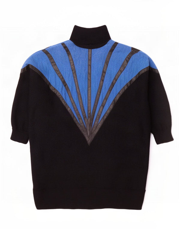Pulover cardigan cu paragate vintage pentru femei UK 14 Medium Negru