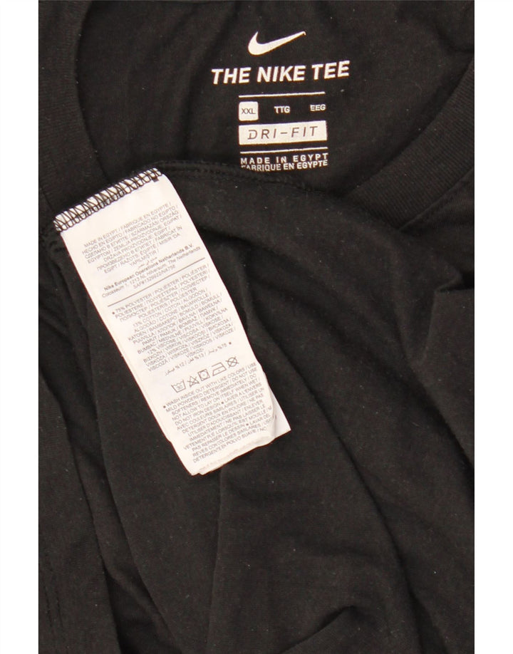 Tricou grafic Nike Dri Fit pentru bărbați Top 2XL poliester negru