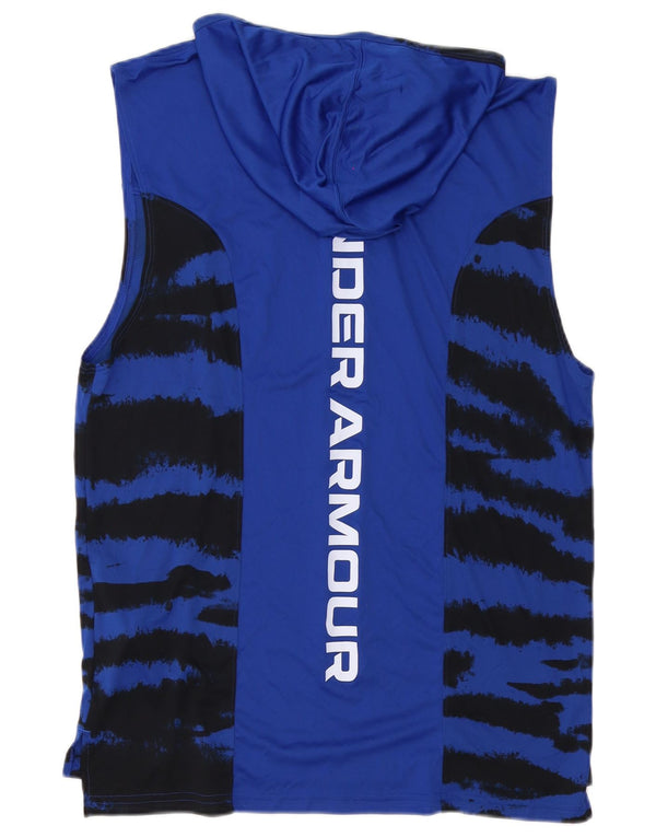 Vesta grafică cu glugă pentru bărbați Under Armour, mare, albastru, poliester cu imprimeu animal