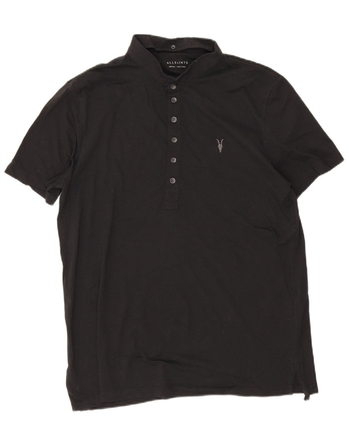 Tricou polo pentru bărbați All Saints, bumbac mediu negru