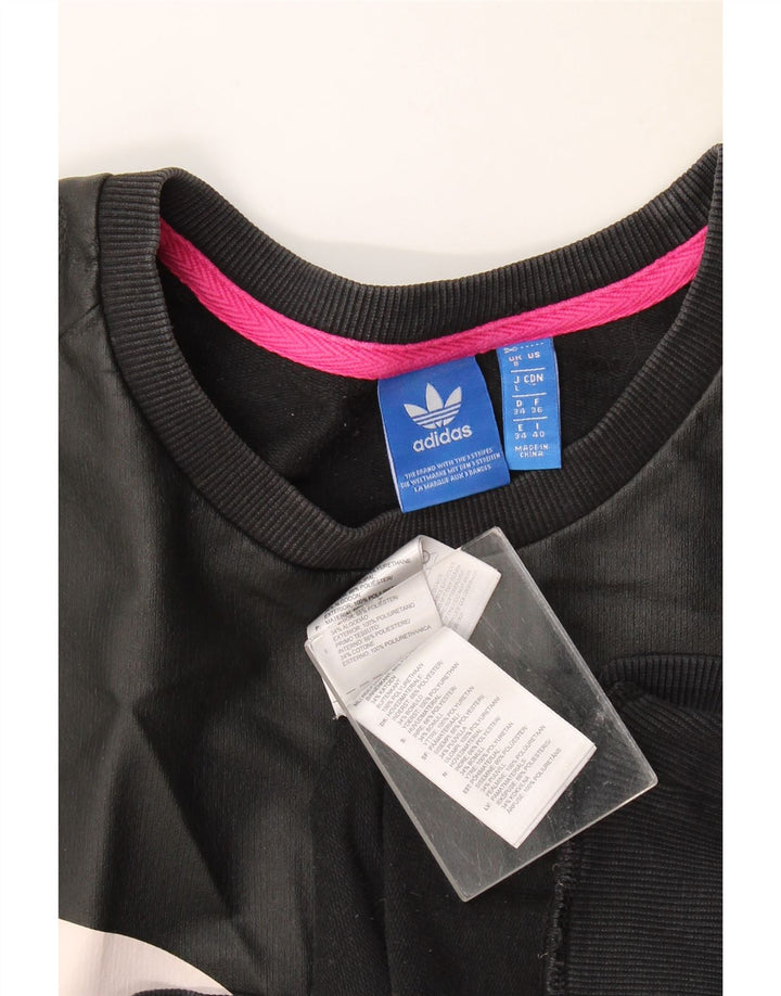 Pulover adidas pentru femei grafic supradimensionat UK 8 mic negru