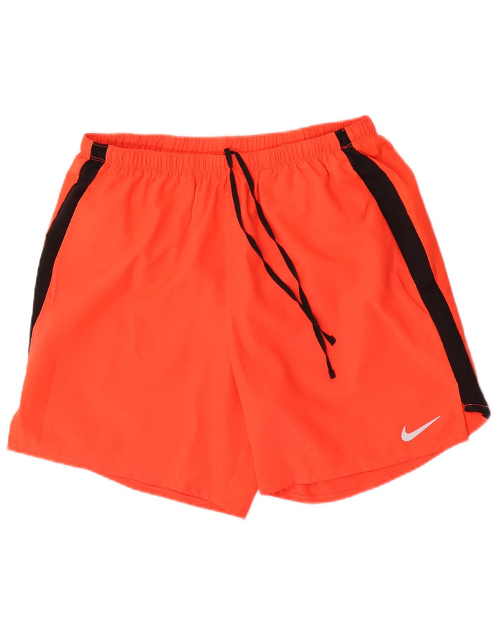 Pantaloni scurți sport Nike Dri Fit pentru bărbați, mari, portocalii, din poliester