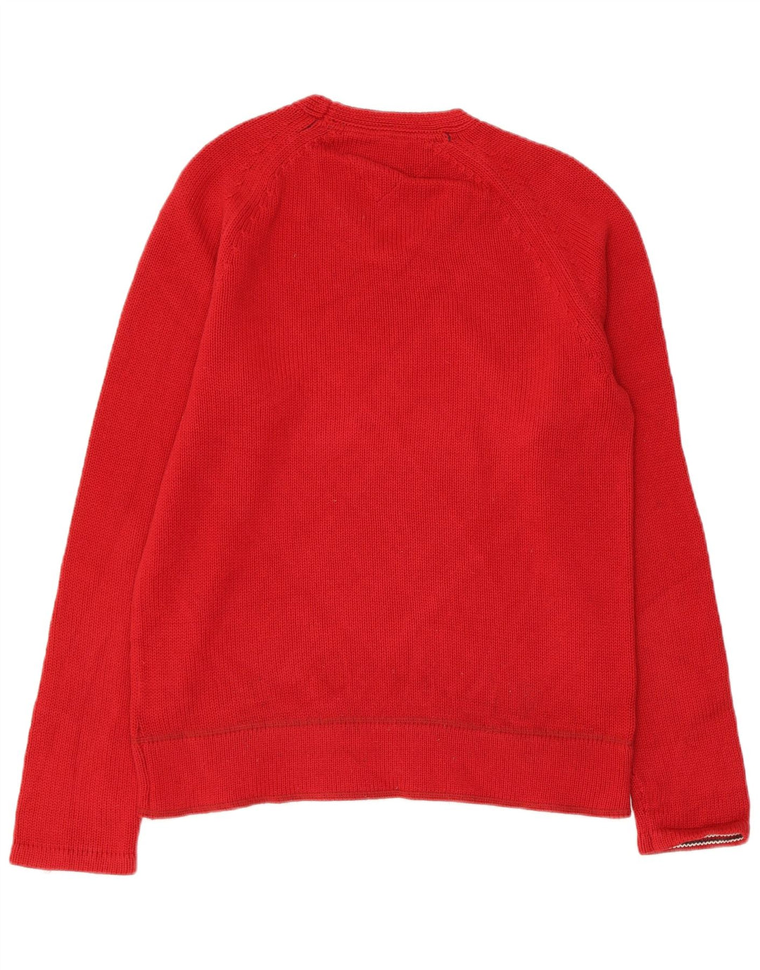 TOMMY HILFIGER Mens V-Neck Jumper Sweater Small Red Cotton