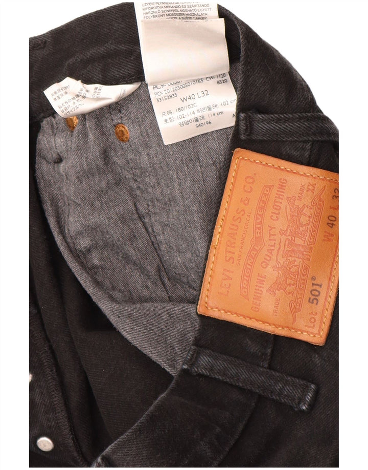 Blugi drepti pentru bărbați Levi's 501 W40 L32 bumbac negru