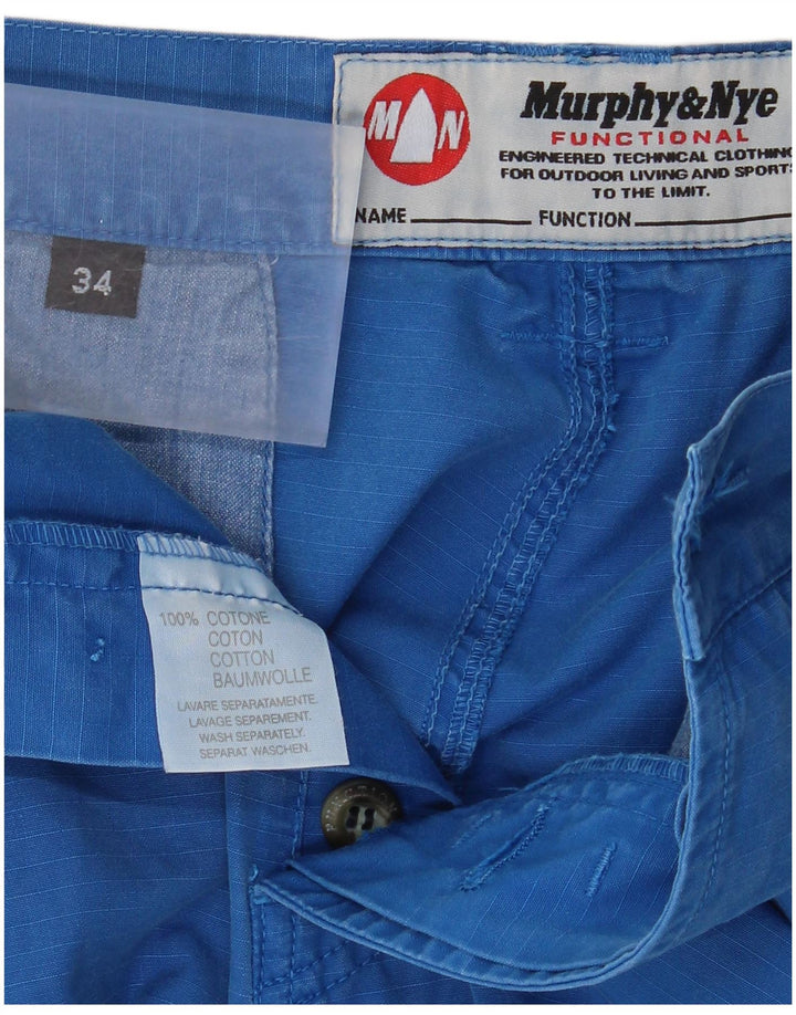 Pantaloni scurți cargo pentru bărbați Murphy & Nye W34, mare, albastru, bumbac
