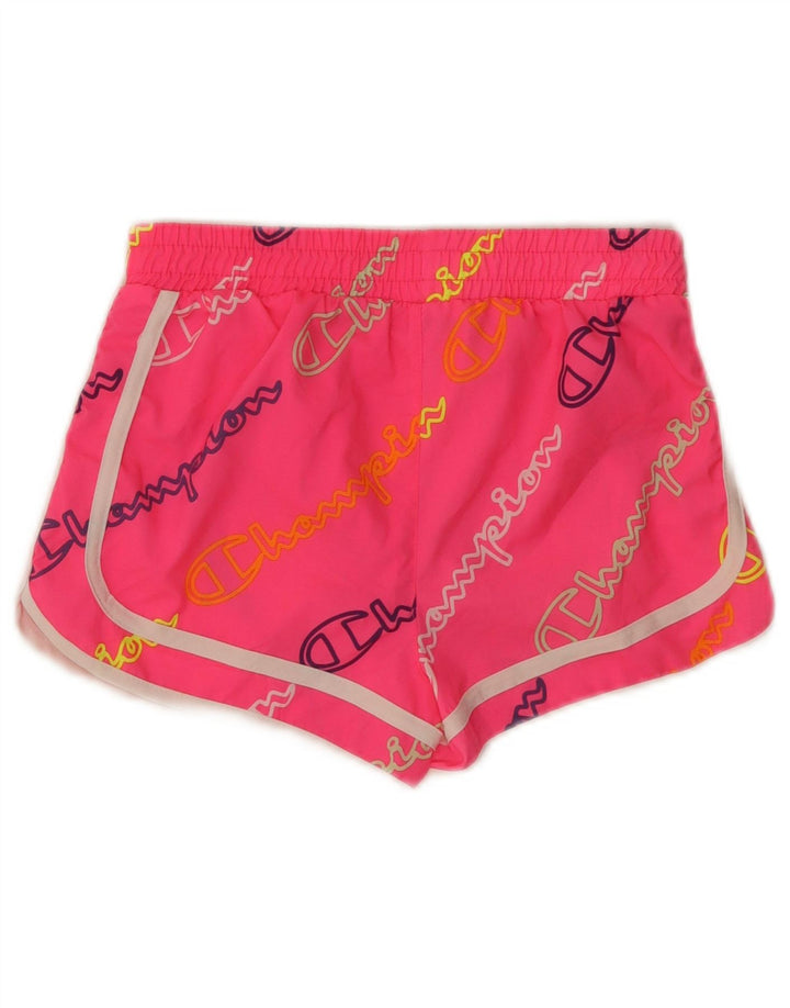 Pantaloni scurți sport grafic pentru fete Champion 9-10 ani poliester roz mediu