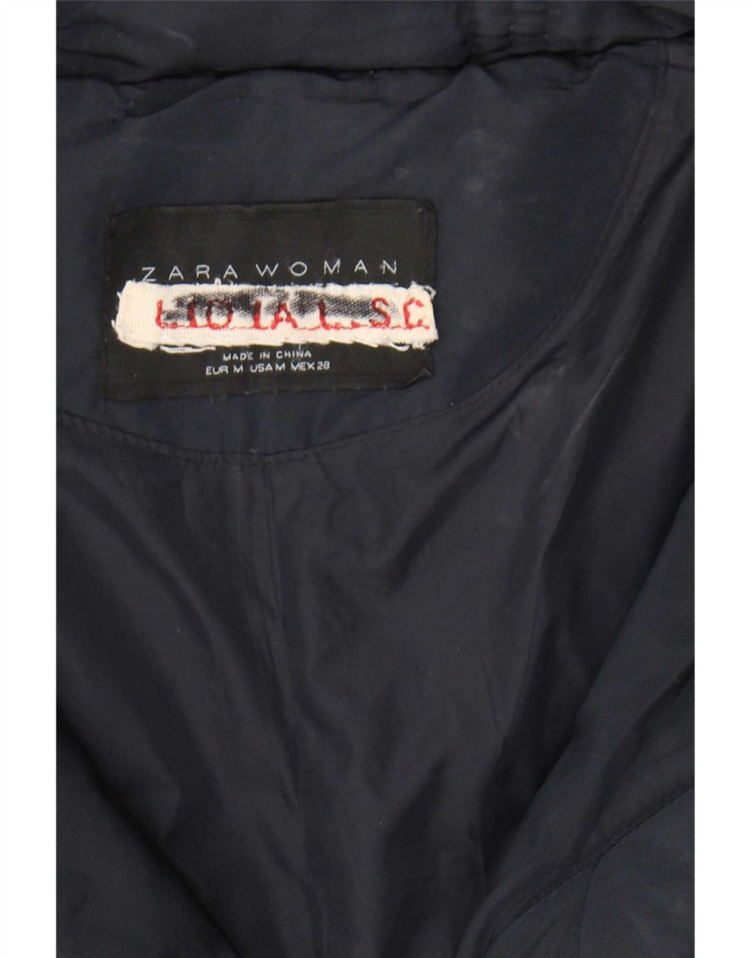 Jachetă căptușită pentru femei Zara UK 12 Medium Bleumarin