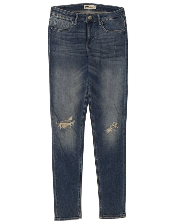 Blugi skinny învechiți pentru femei Lee W28 L30 Bumbac albastru