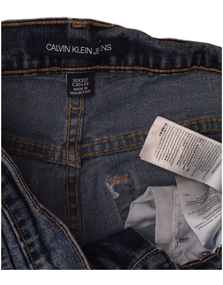 Blugi slim pentru bărbați CALVIN KLEIN W30 L32 Bumbac albastru