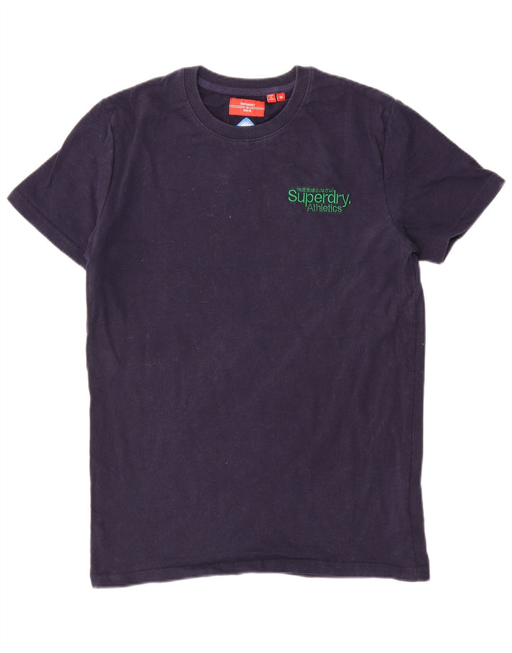 Tricou Superdry pentru bărbați Top mediu din bumbac bleumarin