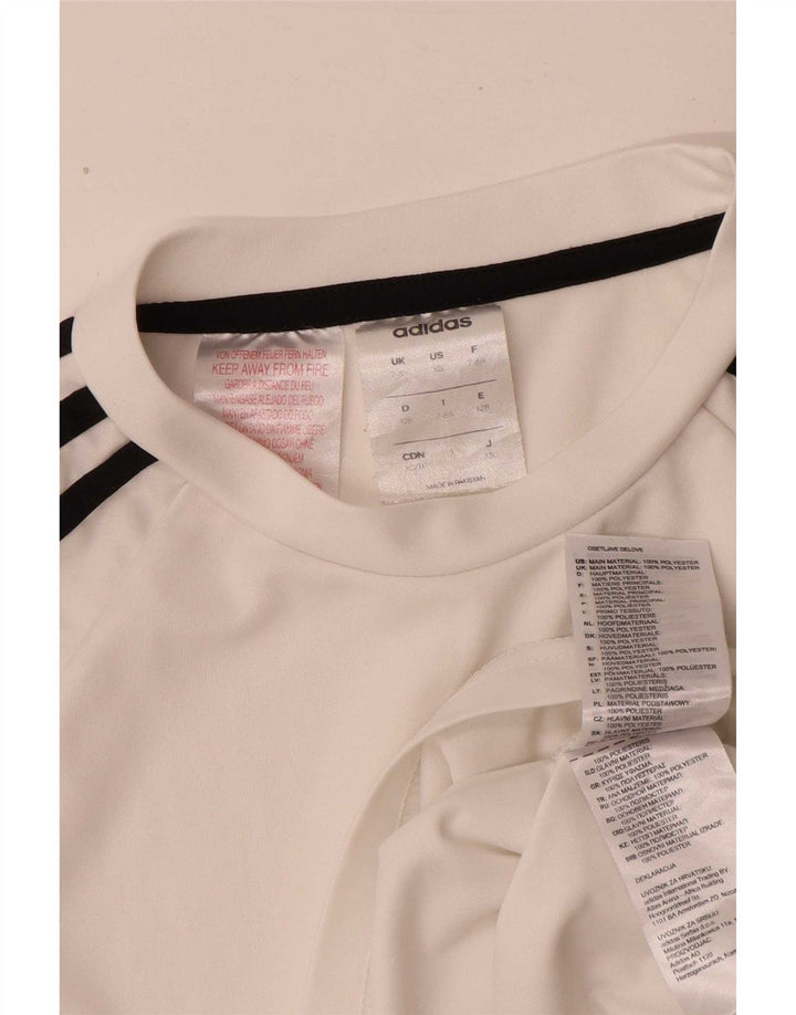 Tricou Adidas Climalite pentru baieti Top 7-8 ani poliester alb