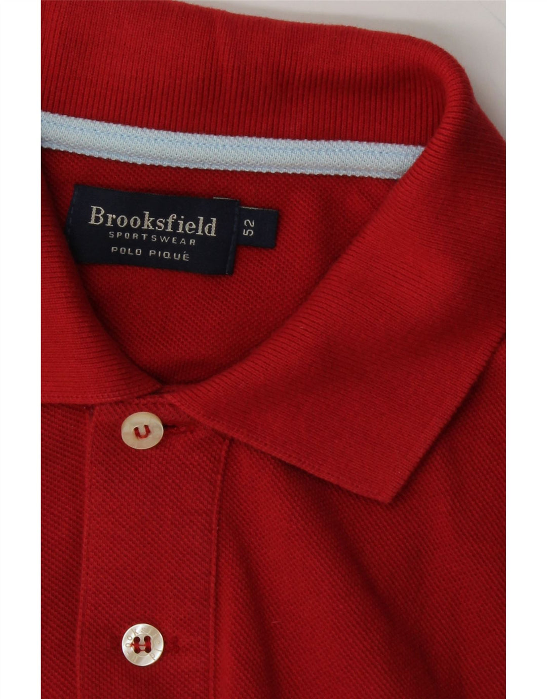 BROOKSFIELD Mens Polo Shirt IT 52 Large Red Cotton Vintage Brooksfield and Second-Hand Brooksfield from Messina Hembry 