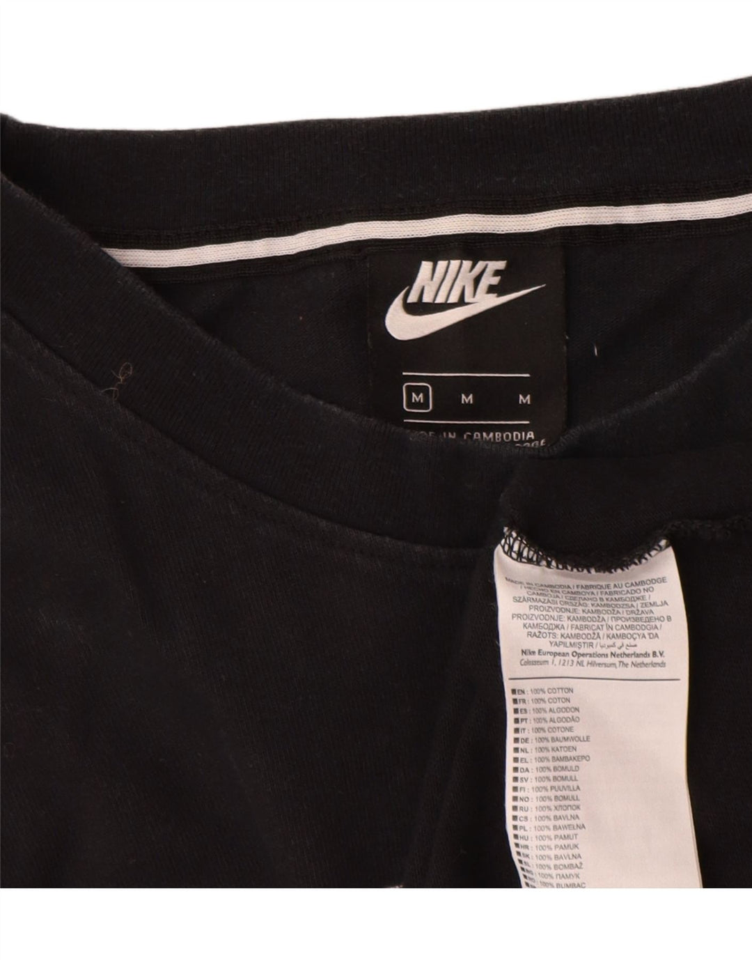 Tricou grafic Nike pentru bărbați Top mediu negru bumbac
