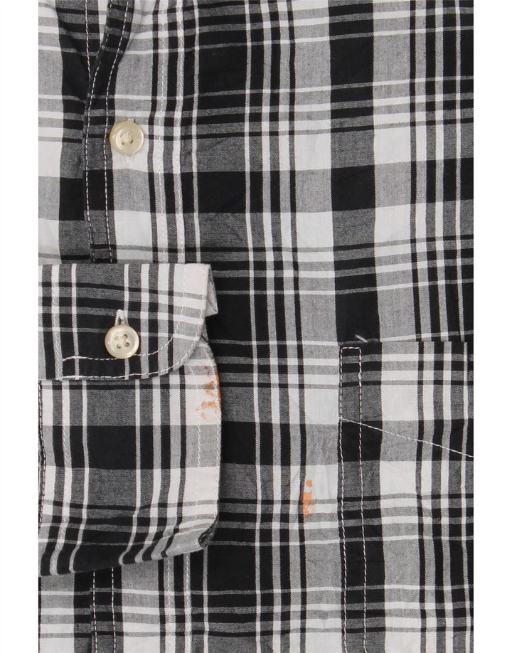CHAPS Mens Big & Tall Shirt XL Black Check Cotton Vintage Chaps and Second-Hand Chaps from Messina Hembry 