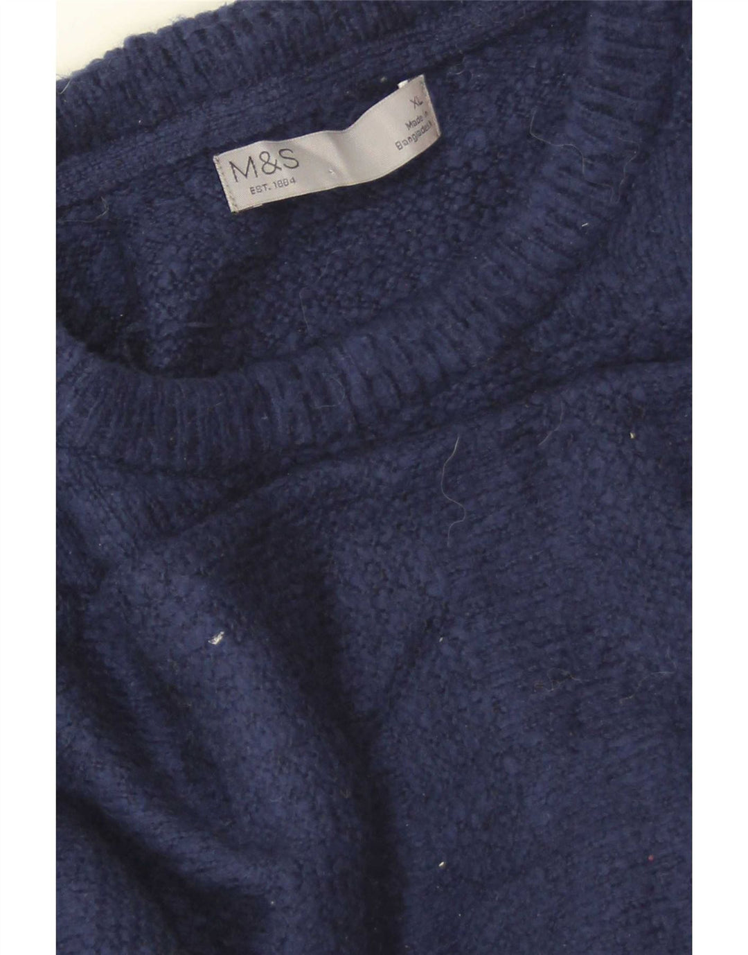 Pulover pentru bărbați Marks & Spencer, cu gât crew, XL, bleumarin