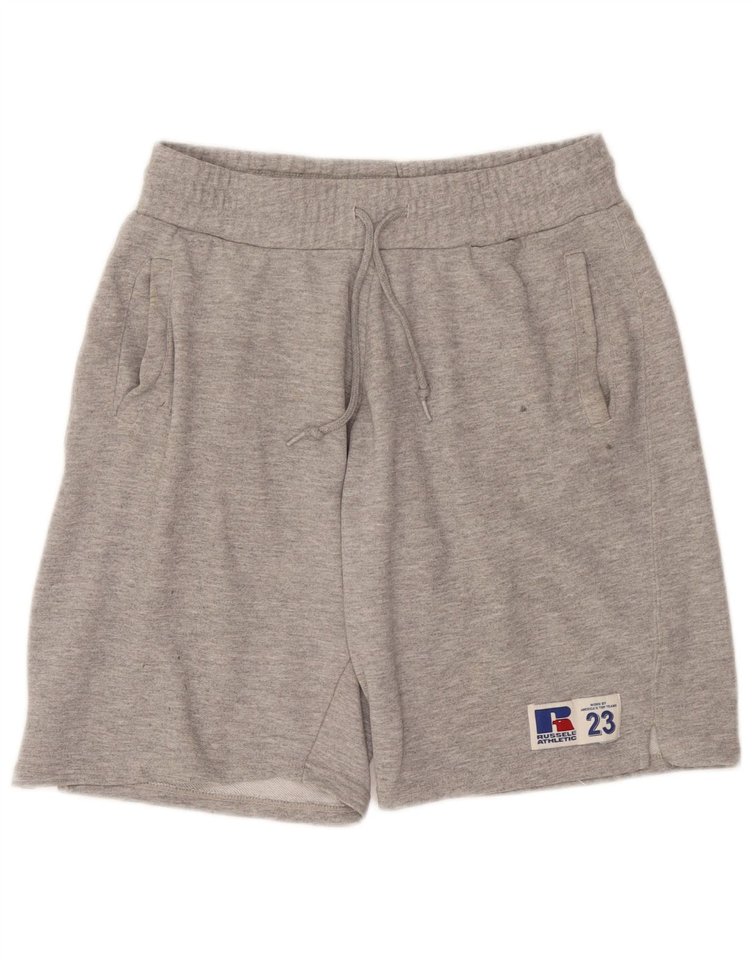 Pantaloni scurți sport pentru bărbați Russell Athletic, bumbac cu pete, gri mediu