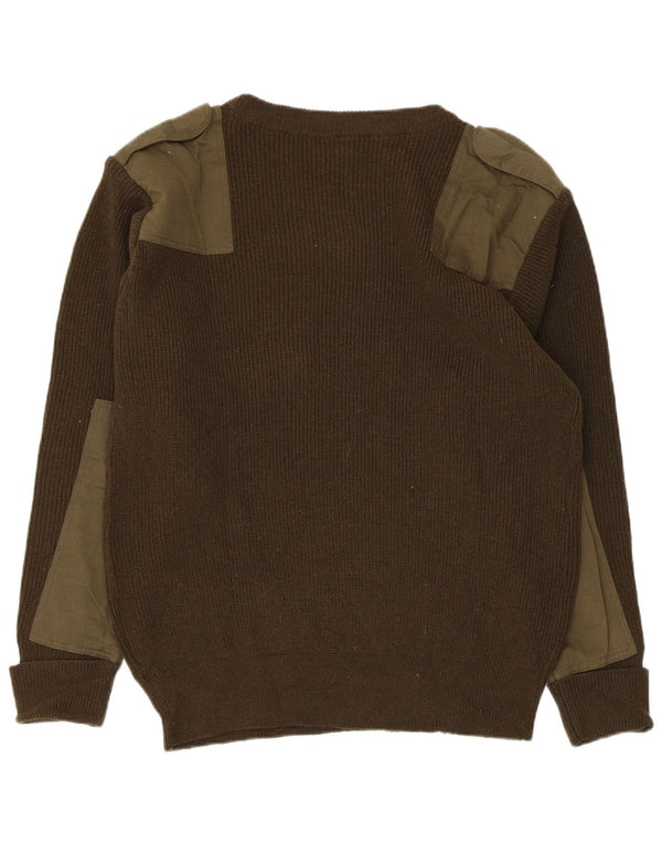 Pulover vintage pentru bărbați, militar cu gât crew, pulover UK 42 mare kaki