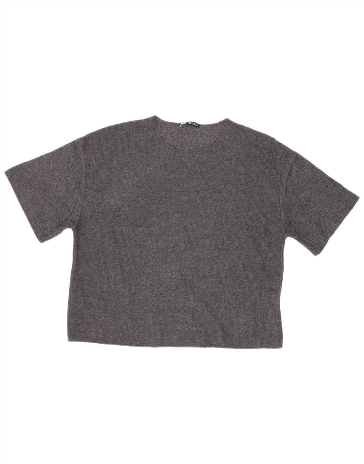 Tricou supradimensionat pentru femei Zara UK 10 Small Gri Poliester