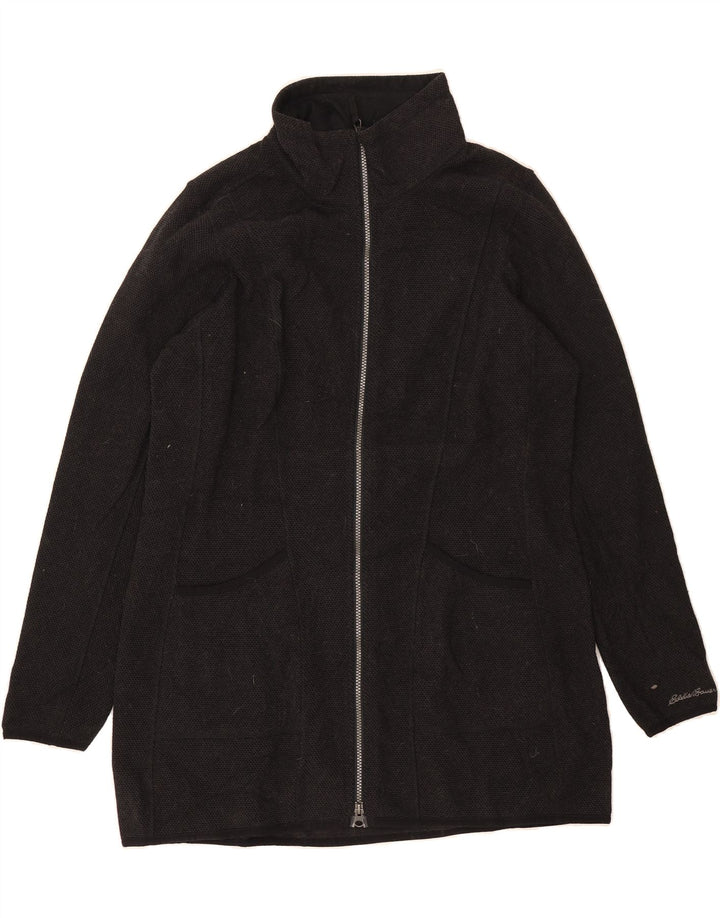 EDDIE BAUER Womens Longline Cardigan Sweater UK 16 Large Black Polyester Vintage Eddie Bauer and Second-Hand Eddie Bauer from Messina Hembry 