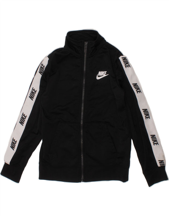 NIKE Boys Graphic Tracksuit Top Jacket 5-6 Years Medium Black Polyester Vintage Nike and Second-Hand Nike from Messina Hembry 