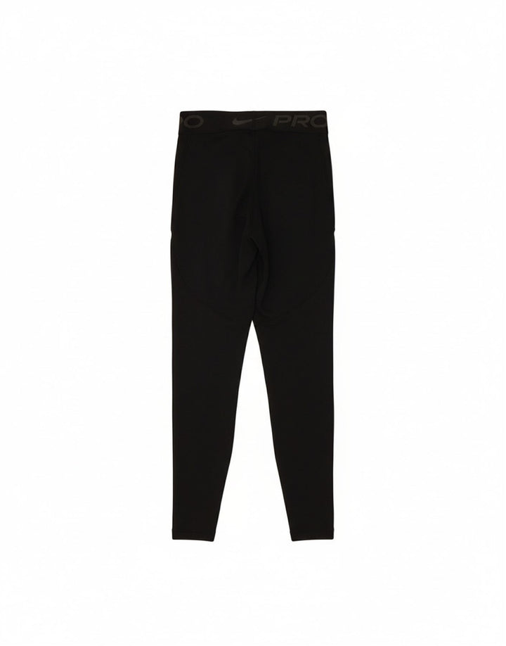 NIKE Womens Dri Fit Graphic Leggings UK 4 XS  Black Polyester