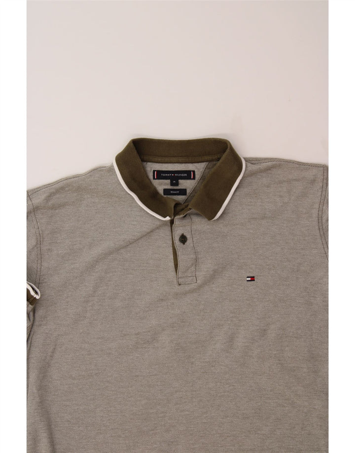 TOMMY HILFIGER Mens Regular Fit Polo Shirt Medium Grey Cotton Vintage Tommy Hilfiger and Second-Hand Tommy Hilfiger from Messina Hembry 