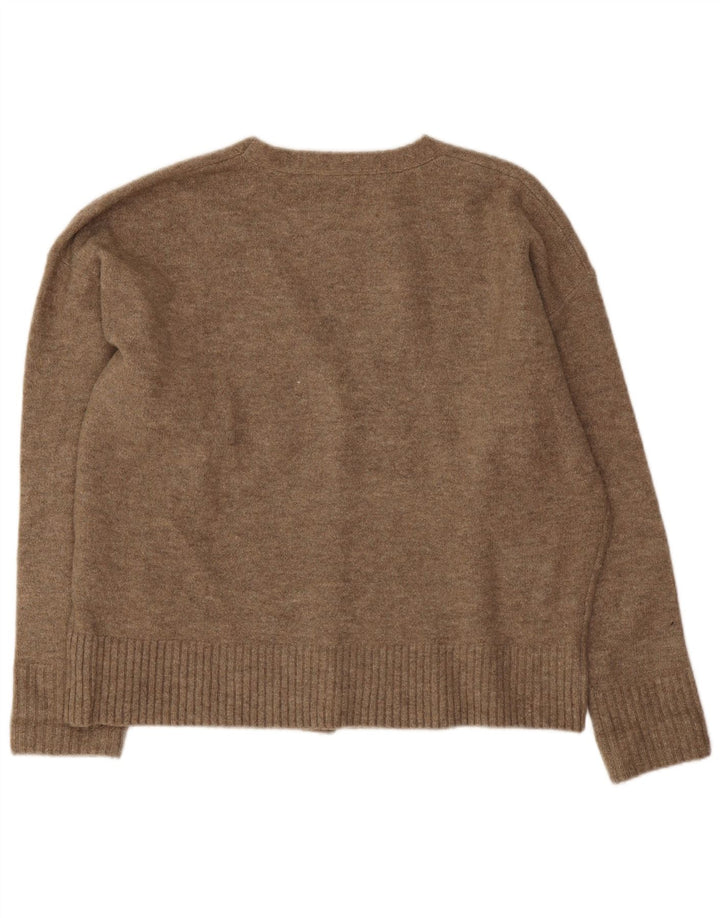 Pulover cardigan supradimensionat pentru femei Zara UK 14 maro mediu acrilic