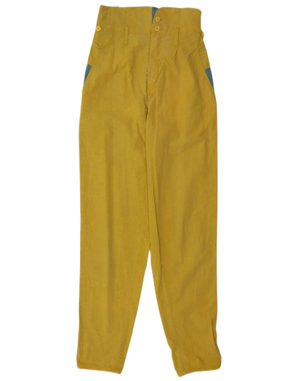 Pantaloni casual conici pentru femei vintage EU 34 2XS W23 L32 Galben