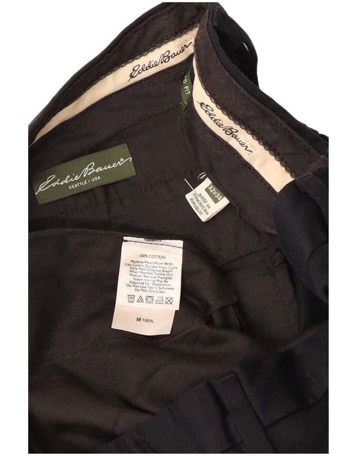 EDDIE BAUER Pantaloni chino drepți pentru bărbați L32 L34 bumbac negru