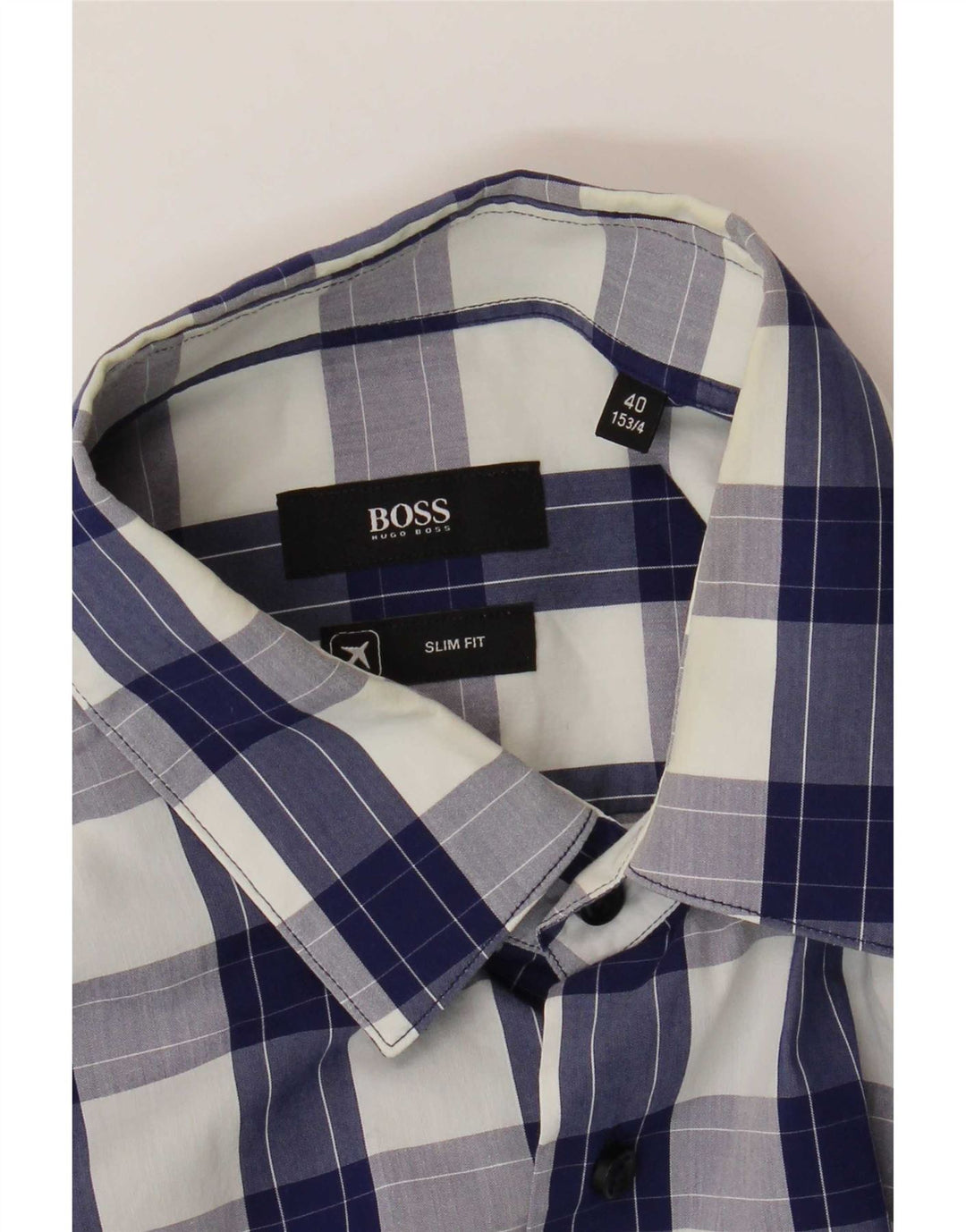 Cămașă pentru bărbați Hugo Boss Slim Fit Mărimea 40 15 3/4 Medium Blue Check