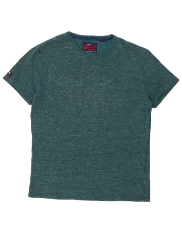 Tricou grafic pentru bărbați Superdry Top mare, verde, bumbac cu pete