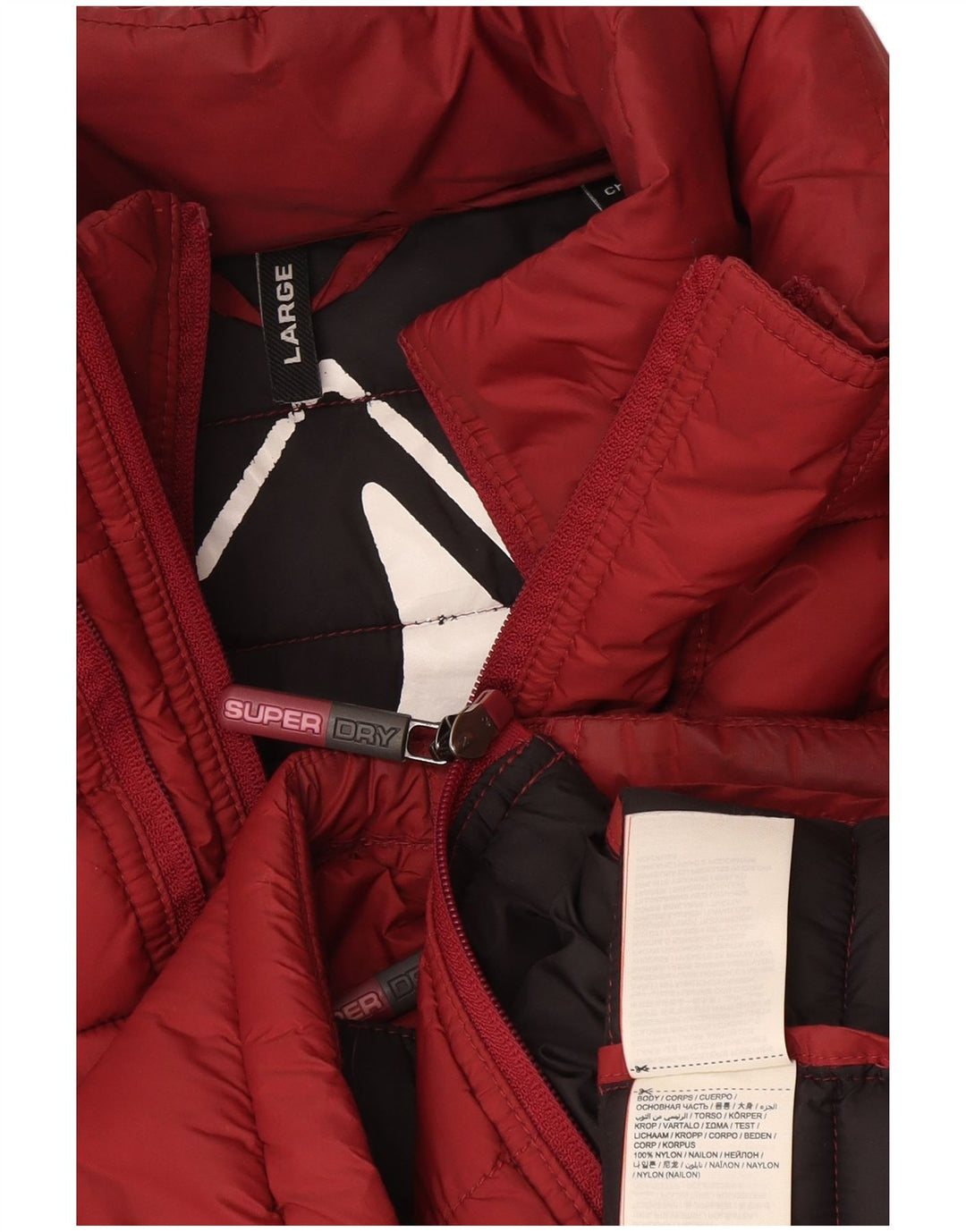 Jachetă căptușită pentru bărbați Superdry UK 40 mare nailon burgundy