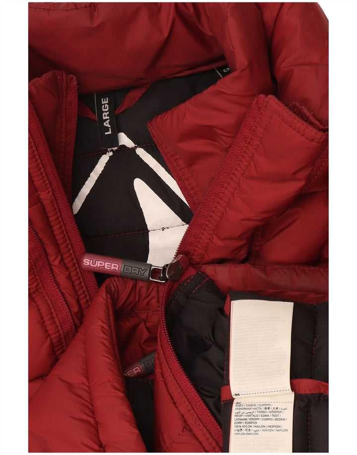 Jachetă căptușită pentru bărbați Superdry UK 40 mare nailon burgundy