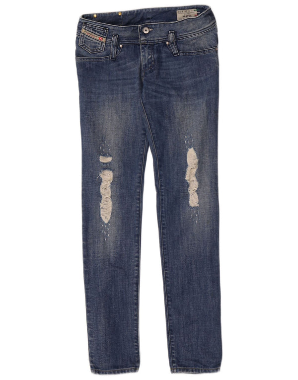 Blugi subțiri Distressed Matic pentru femei Diesel W26 L32 Bumbac albastru