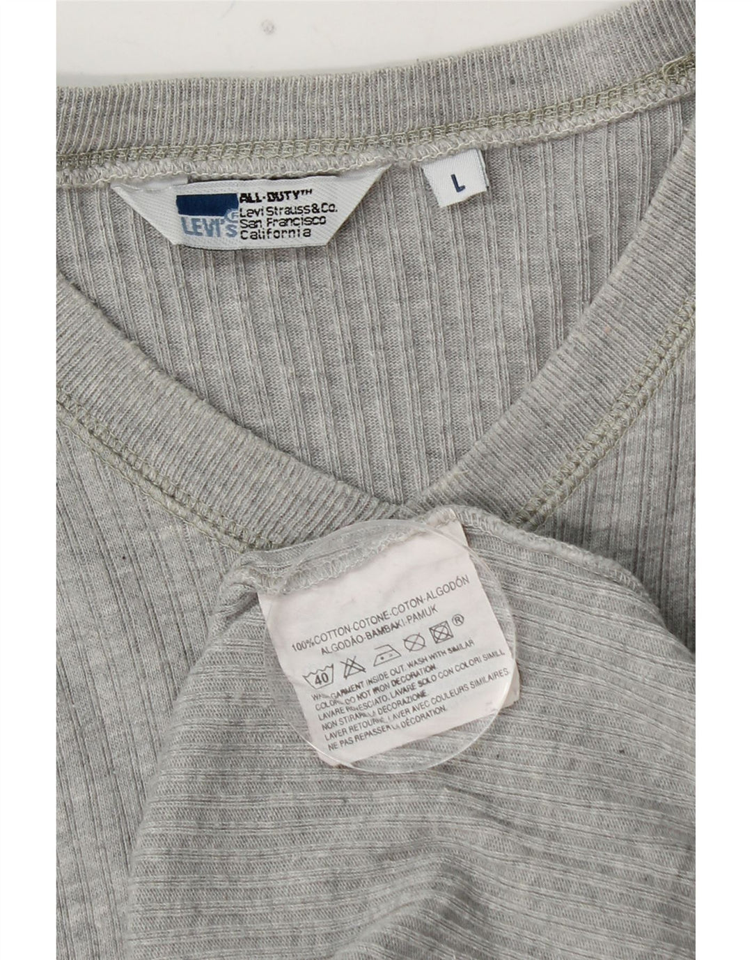 Top pentru bărbați LEVI'S cu mânecă lungă mare, gri bumbac