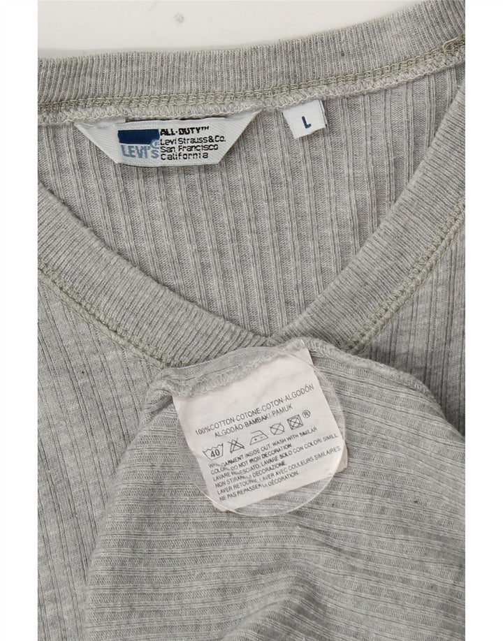 Top pentru bărbați LEVI'S cu mânecă lungă mare, gri bumbac