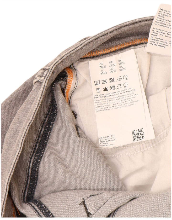 Blugi drepti pentru bărbați Hugo Boss W36 L30 bumbac gri
