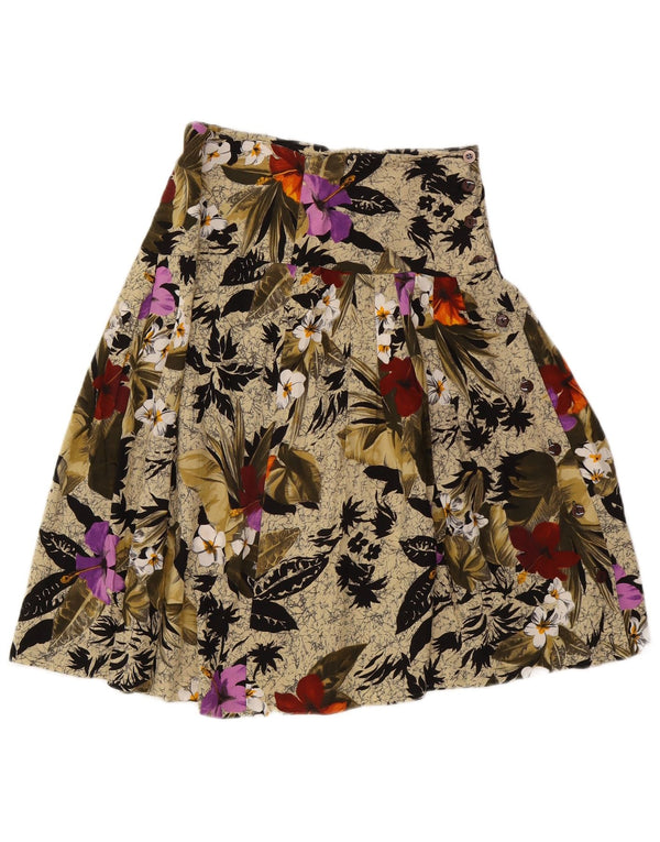 Fustă A-Line pentru Damă Vintage W26 Mic Bej Floral