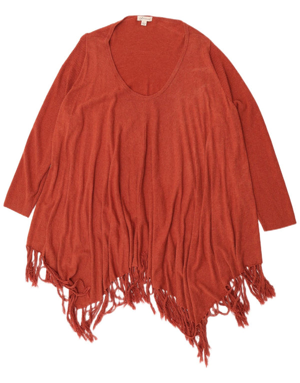 Pulover poncho pentru femei Marks & Spencer, cu autograf, UK 16, mare, maro, bumbac